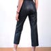 80s Leather Pants M, Black Leather Trousers, J Park Leather Pants, Capri Length Leather Pants, Charcoal Black Capris, Biker Hipster Grunge