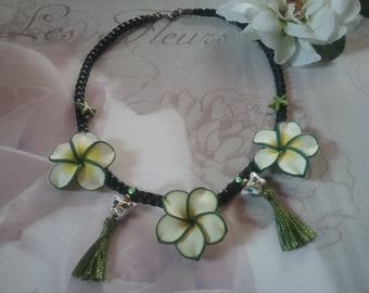 Flower tiara and Butterfly beads necklace