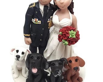 Custom cake topper, Pet Lovers wedding cake topper, Bride and Groom cake topper, Mr and Mrs cake topper, personalized cake topper