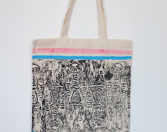 Dancing Man - Screen Printed Cotton Tote Bag / Shopper