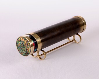 Large Classic Kaleidoscope, Traditional Kaleidoscope, Dark Brass Kaleidoscope, Personalized gift