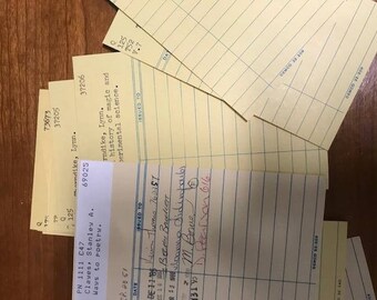 50 vintage checkout cards from library books!