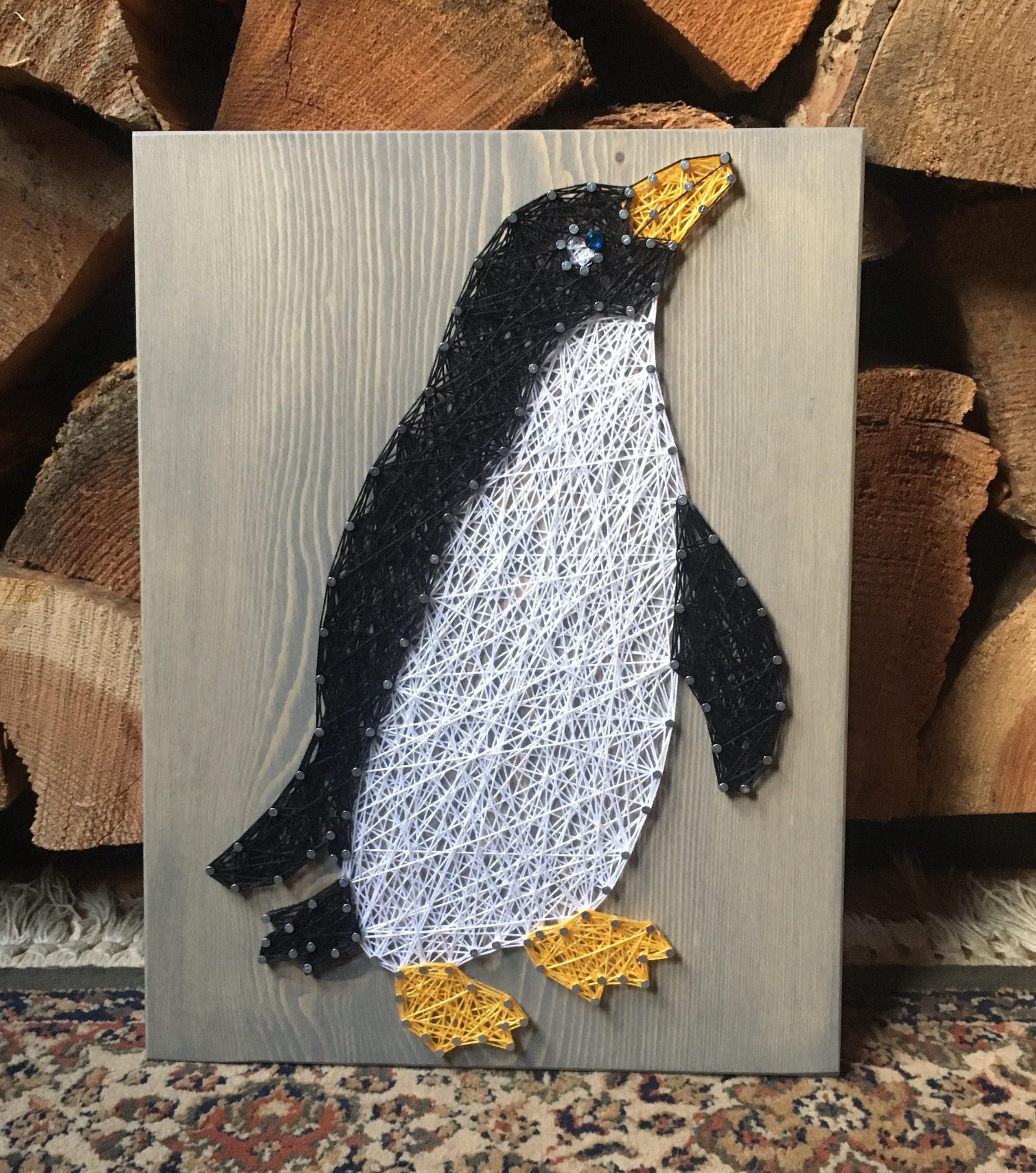 CUSTOM Penguin String Art Animal Decor Made to Order