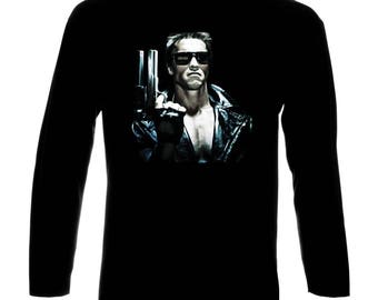Inspired By Terminator Arnold Schwarzenegger Poster Langarm Long Sleeve T-Shirt