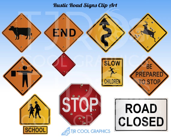 Rustic Road Signs Clipart Construction Clip Art Highway