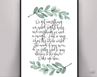 Jack Johnson Banana Pancakes Lyrics Art Print, Lyrics Print, Banana Pancakes Lyrics, Bedroom Art Print,We got everything we need art,Nursery