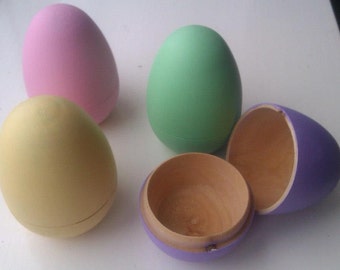 Last few remaining** limited edition Two part hollow wooden Easter eggs personalised easter egg hunt