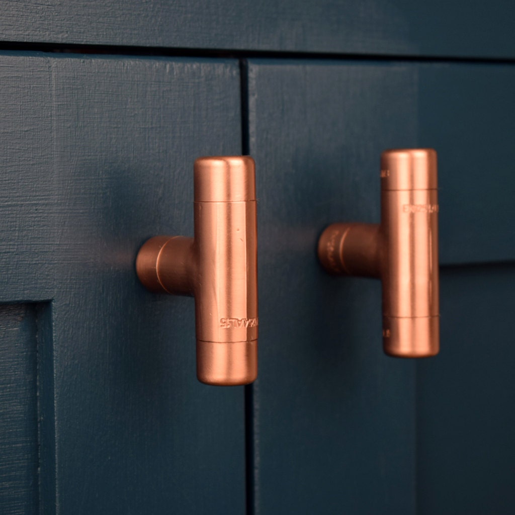 Modern Copper T Knob Contemporary Drawer Pull Handle Knob Modern Copper T Knob Contemporary Drawer Pull Handle Knob