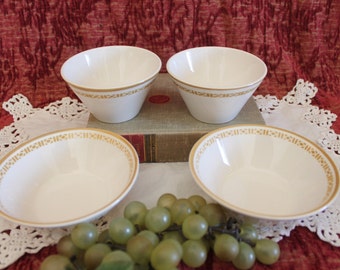 Collection of 4 Syracuse China - 12-B Syralite, 2 Soup Cups, 2 Soup Bowls