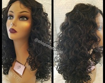 Big loose curls lace front wig natural looking curls