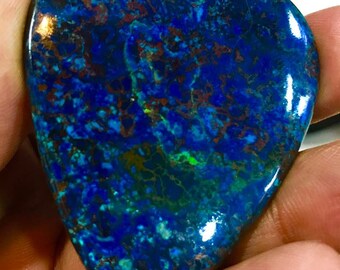 Big size pear drop blue azurite cabochon for jwellery