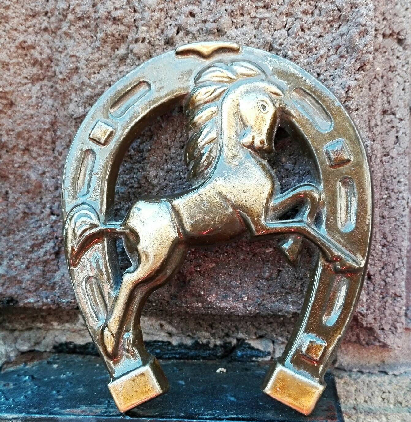 Vintage horseshoe Wooden horseshoe Wood horse head Horse