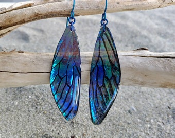 Beautiful Butterfly Earrings, Irridescent, Butterfly Earrings, Butterfly Wings, Dangle Earrings, Shiny, Dragonfly, Butterfly