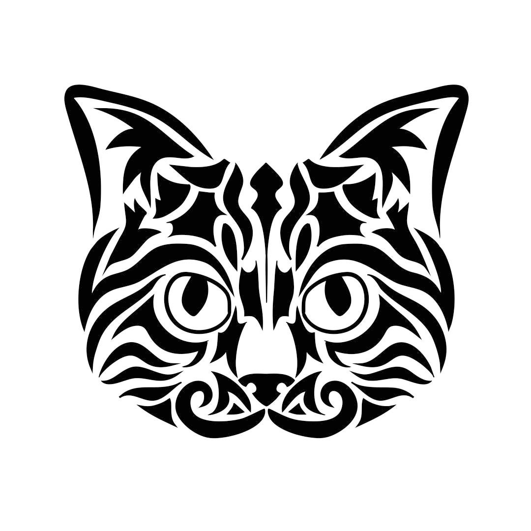  Cat  Animal tribal tattoo  Graphics SVG Dxf EPS Png  Cdr Ai Pdf