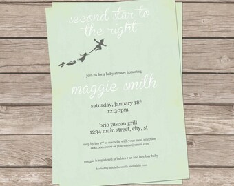 DIY Printable Vintage Peter Pan Shower Invitation