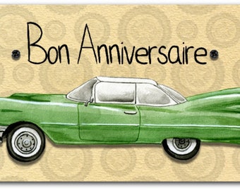 Happy birthday handmade card 21cm x 10cm