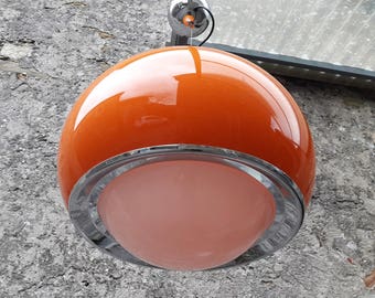 Vintage Mid Century Rare Large Orange Bud Pendant Lamp by Studio 6G for Guzzini, Model 3030 Italy 1968