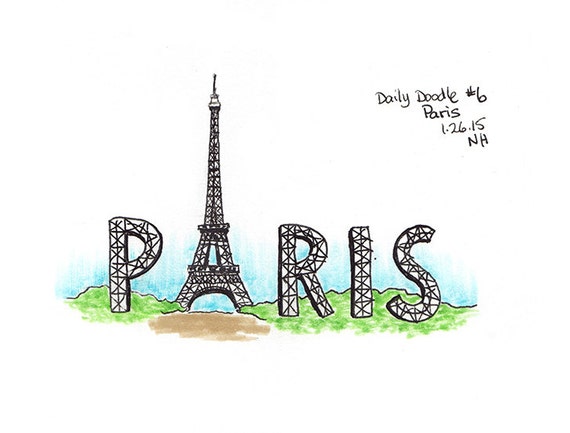 No.6 Paris Original Artwork Drawing Illustration Daily