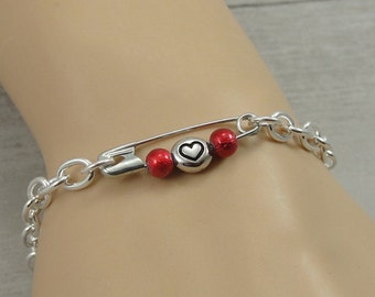 Silver Safety Pin Solidarity Bracelet - Safety Pin Jewelry - Safety Pin Movement - Safety Pin Campaign - Anti Racism Equality Jewelry