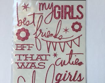 Stickers pink glitter Heidi Swapp 15 pieces