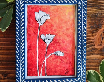 Red Poppies Watercolor Print- Wall Art- Greeting Card- Thank you- Wedding-Sympathy-Spring-Birthday-Home Decor-Blank Card-Floral-Print