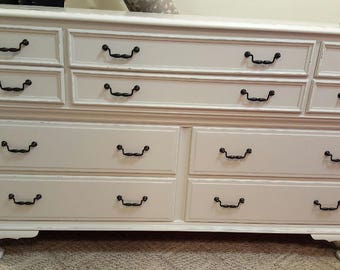 Distressed dresser grey beige buffet credenza vintage dressers