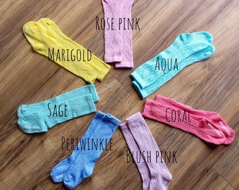 Hand dyed knee high socks, non-slip socks, baby knee high socks, girls knee high socks, colorful knee high socks, cotton knee high socks