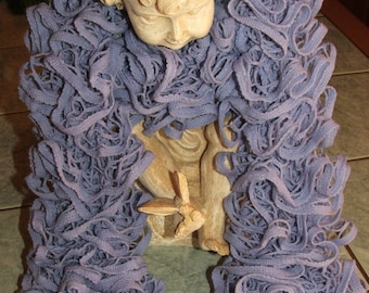 Ruffle scarf Eden nets, color lilac - handmade