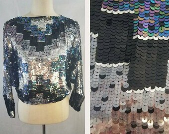 Vintage Sequin Jack Bryan Crop Top