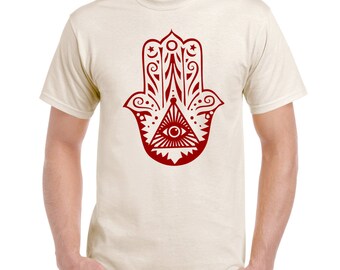 Hamsa Hand T Shirt Shirt Tee Unisex Mens Womens Boho Kitsch 5210