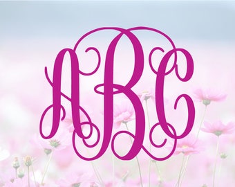 Interlocking Vine Monogram SVG, Alphabet Letters SVG, Monogram Font, SVG Cutting Fonts, Svg File, Svg files for silhouette