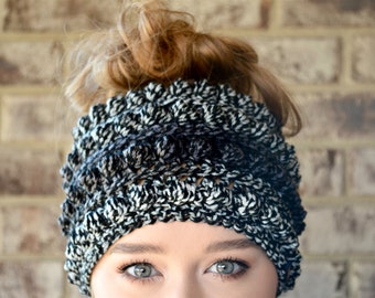 Messy Bun Beanie, Crochet Messy Bun Beanie, Messy Bun Hat, Ponytail Beanie, Crochet Bun Beanie, Crochet Ponytail Beanie, Ponytail Hat
