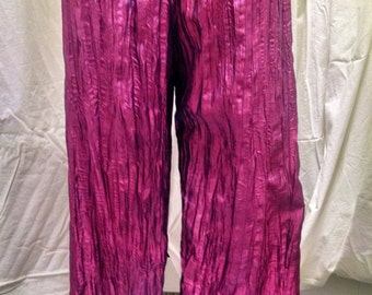 Purple Crinkle Palazzo Pants