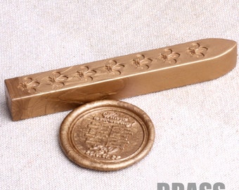 2 Pieces BRASS Fleiur de Lis Wax Stick for Sealing Wax Stamping (SWF0003)