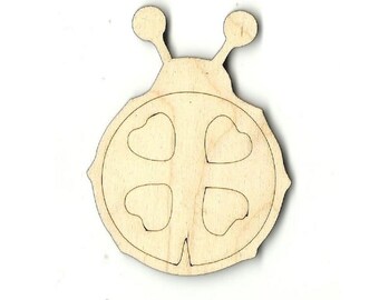 Ladybug - Unfinished Laser Wood Cut Out Shape Craft Supply BUG2