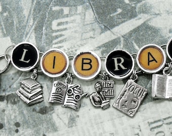 Librarian Bracelet Library Jewelry Book Charm Literary Librarian Gift