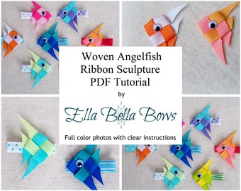 Instant Download, Woven Angelfish Ribbon Sculpture TUTORIAL in PDF **Introductory Price **