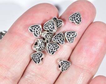16 Spacer Beads - 5 mm Celtic Knot Beads - Celtic Beads - 5 mm Irish Beads - Irish Heart Spacer Beads - Double sided Spacer Beads - 2P1937
