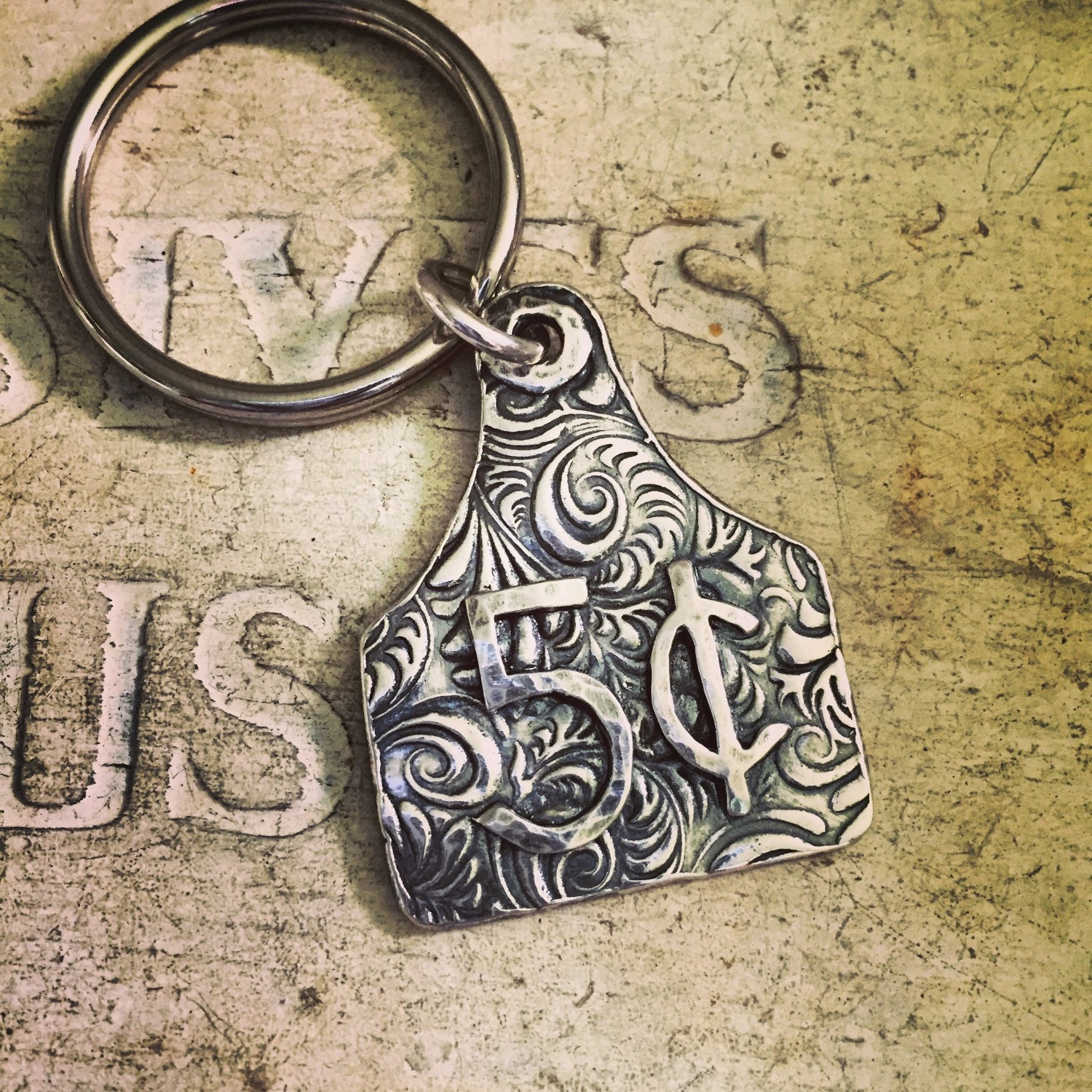 Custom Brand Ear Tag Key Chain