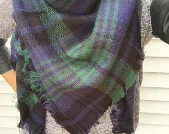 Plaid Blanket Scarf, Blanket Scarf, Tartan Plaid Scarf, Tartan Scarf, Oversized Scarf, Oversized Blanket Scarf, Monogrammed Blanket Scarf