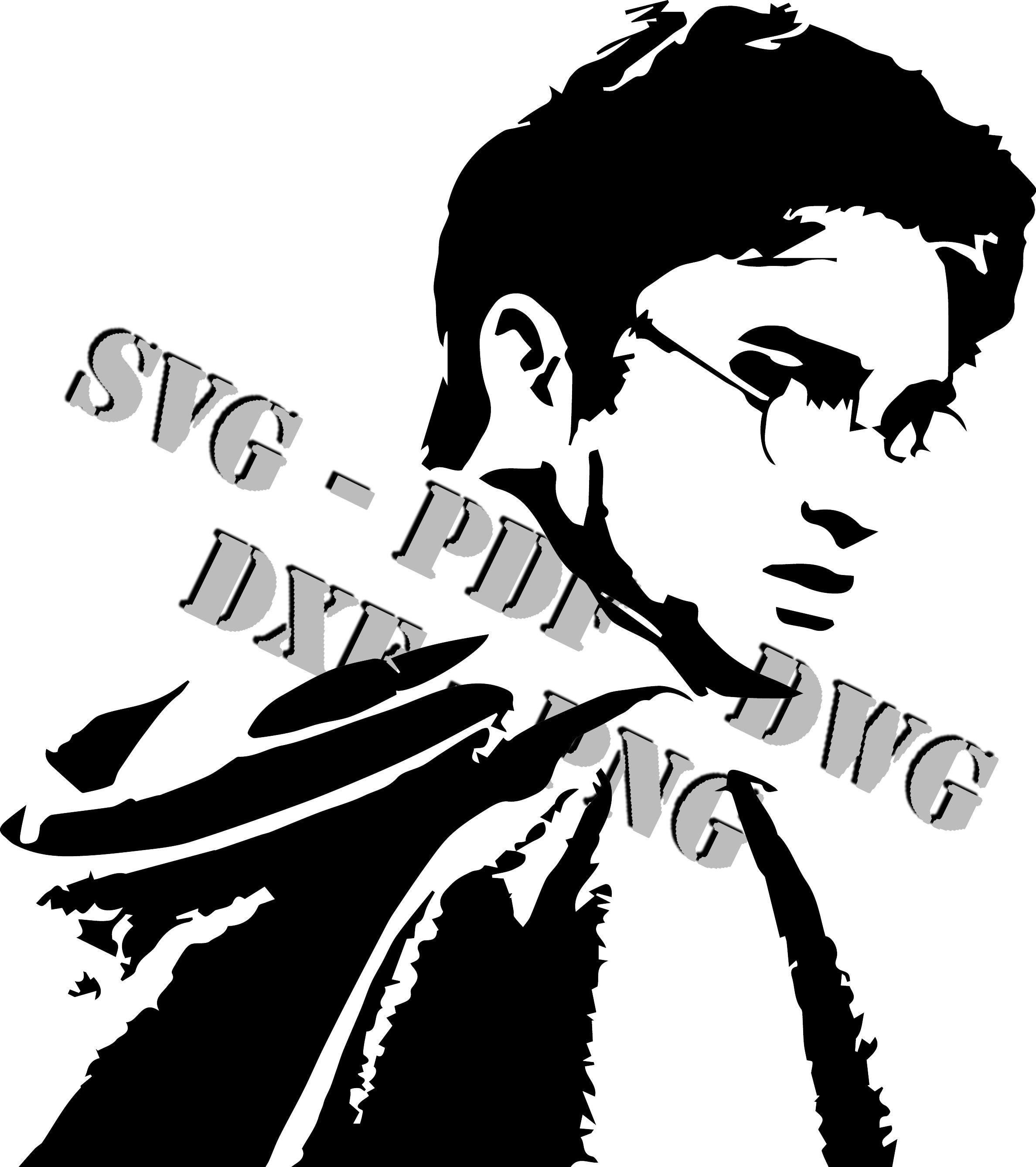 Harry Potter profile stencil 5 formats stencils svg dwg dxf