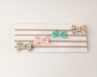 Mini bow headbands, baby headband, small bow headband, newborn headband, baby girl headband