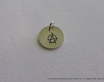 Hand Stamped Anarchy symbol Charm or Necklace (#1604)