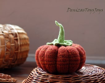 Big Pumpkin. PDF knitting pattern (knitted in the round). Autumn pattern. Halloween decoration. Halloween pattern. Country home