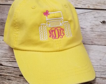 Jeep Hat, Jeep Monogram Hat, Custom Embroidered Monogram Hat, Embroidered Hat, Summer Hat, Personalized Hat, Custom Hat, Monogrammed Hat