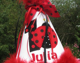 first birthday hat, 2nd birthday hat, ladybug birthday hat, smash cake hat, red ladybug free personalization, ladybug birthday
