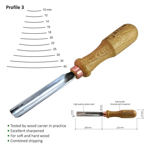 Gouge 3 profile straight wood carving chisel wood carving