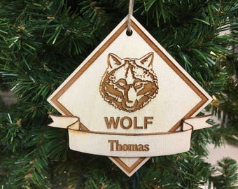 Wolf Scout® Personalized Christmas Ornament
