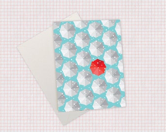 Snowy Umbrella Card – Holiday/Christmas