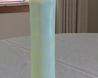 REDUCED PRICE - Opalescent Vaseline Glass Vase - Circa 1900's